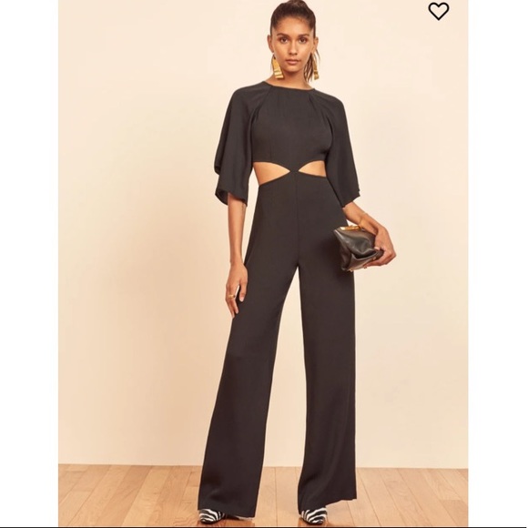 Reformation Black Cutout Cornelia Jumpsuit